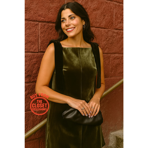 ZARA Short Velvet Mini Dress w/ Shoulder Ties | Black | Sizes M & L - Picture 7 of 16